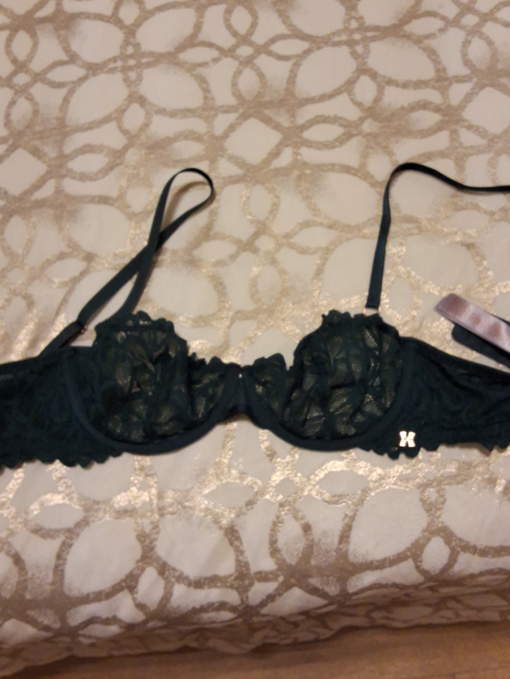 Savage X Fenty Dark Green Lace Underwire Bra